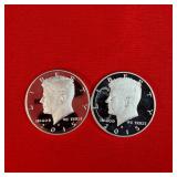 2 - 2015 90% Silver Proof Kennedy Half Dollars