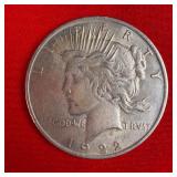 1922 Peace 90% Silver $1 Dollar Coin