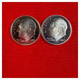 2 - 2003 90% Silver Proof Dimes