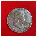 1952 90% Silver Franklin Half Dollars