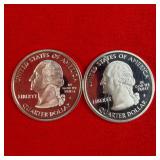 2- 2005 Washington 90% Silver Proof State Quarters