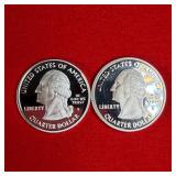 2- 2007 Washington 90% Silver Proof State Quarters