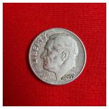 1959 90% Silver Roosevelt Dime