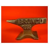 Ford Bronco Advertising Cast Iron Anvil