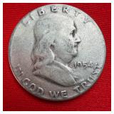 1954 Franklin 90% Silver Half Dollar
