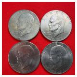 4 - 1976 Bicentennial Ike $1 Dollar Coins