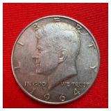 1964 Kennedy 90% Silver Half Dollar