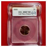 2025 Last Year of Issue ICG Graded Penny