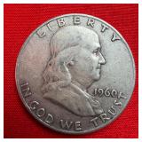 1960 Franklin 90% Silver Half Dollar