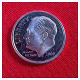 2000-S Roosevelt 90% Silver Proof Dime
