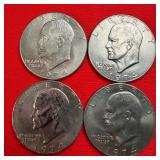 4 - 1974 Eisenhower 'Ike' $1 Dollar Coins