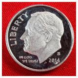 2014-S Roosevelt 90% Silver Proof Dime