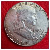 1962 Franklin 90% Silver Half Dollar