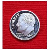 2001-S Roosevelt 90% Silver Proof Dime