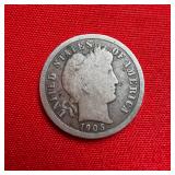 1905 Barber 90% Silver Dime