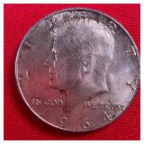 1964 Kennedy 90% Silver Half Dollar