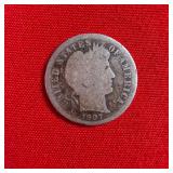 1907 Barber 90% Silver Dime