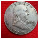 1960 Franklin 90% Silver Half Dollar