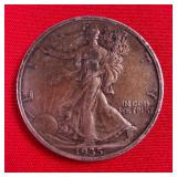 1935 Walking Liberty 90% Silver Half Dollar