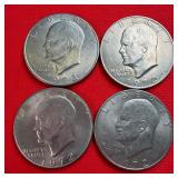4 - 1972  Eisenhower 'Ike' $1 Dollar Coins