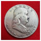 1953 Franklin 90% Silver Half Dollar
