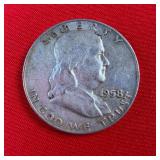 1958 Franklin 90% Silver Half Dollar