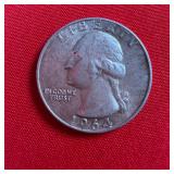 1964 Washington 90% Silver Quarter