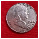 1952 Franklin 90% Silver Half Dollar