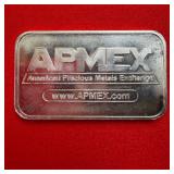 1 oz. Apmex .999 Fine Silver Bar