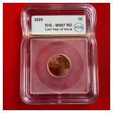 2025 Last Year of Issue ICG Graded Penny