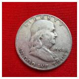 1954 Franklin 90% Silver Half Dollar