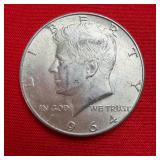 1964 Kennedy 90% Silver Half Dollar