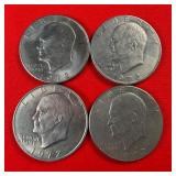 4 - 1972 Eisenhower Ike $1 Dollar Coins