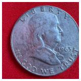 1963 Franklin 90% Silver Half Dollar