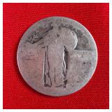 Illegible Date Standing Liberty Quarter