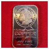 1 oz. Copper .999 Fine Copper Ingot