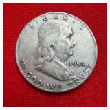 1954 Franklin 90% Silver Half Dollar