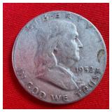 1952 Franklin 90% Silver Half Dollar