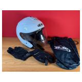 Large HJC IS-33II White 3/4 Face Motorcycle Helmet