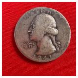 1941 Washington 90% Silver Quarter