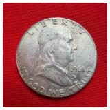 1961 Franklin 90% Silver Half Dollar