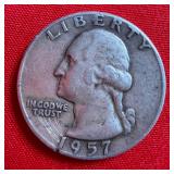 1957 Washington 90% Silver Quarter
