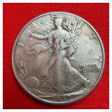 1942 Walking Liberty 90% Silver Half Dollar