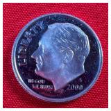 2000-S Roosevelt 90% Silver Proof Dime