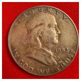 1952 Franklin 90% Silver Half Dollar
