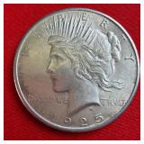 1925 Peace 90% Silver $1 Dollar Coin
