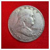 1951 Franklin 90% Silver Half Dollar