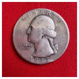 1947 Washington 90% Silver Quarter