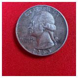 1963 Washington 90% Silver Quarter
