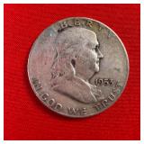 1953 Franklin 90% Silver Half Dollar